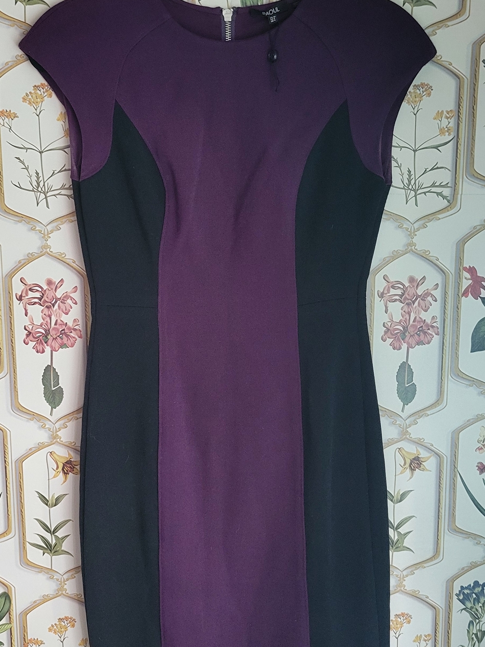 Raoul NWT Size 0 Purple & Black Panel Sheath Dress